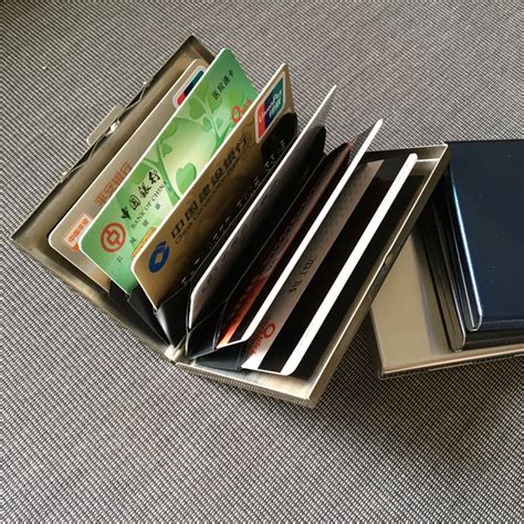 steel box card holder|steel card holder for men.